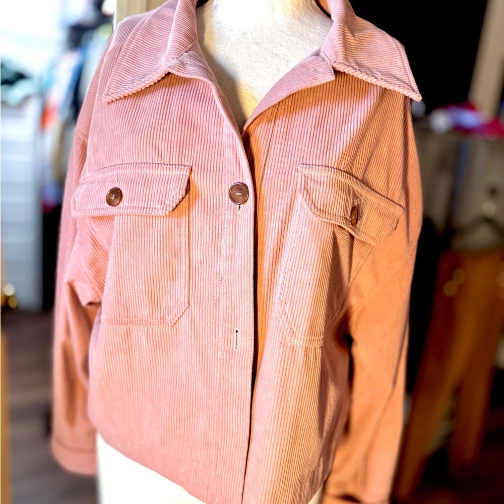Avec Les Filles Blush Corduroy Utility Jacket